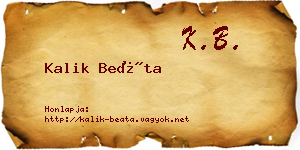 Kalik Beáta névjegykártya