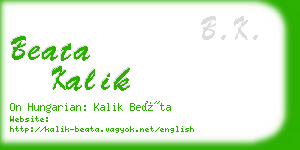 beata kalik business card